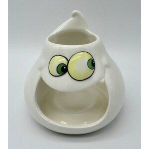 Halloween Ceramic Ghost Lantern Candle Holder Used Indoor use only